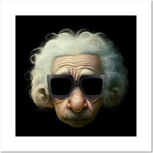 Einstein with glasses Posters and Art